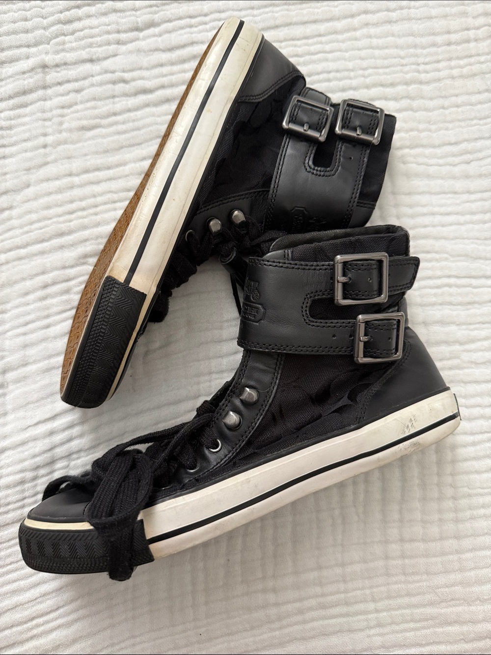 Coach Black High-Top Sneakers with Tassel and Buckle